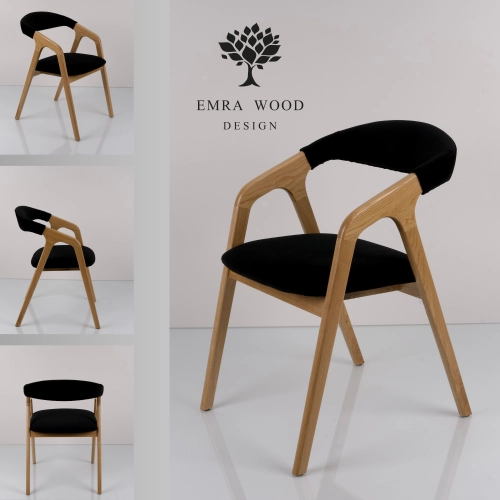 PRODUCENT Krzesło Dębowe KR-201 Tkanina Ciemny Beż