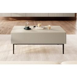 Stolik kawowy Nicole 120 cm - kaszmir / czarne nóżki