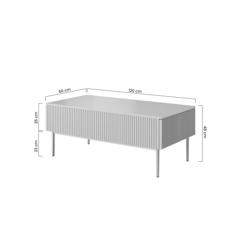 Stolik kawowy Nicole 120 cm z szufladami i metalowymi nogami - czarny mat / złote nóżki
