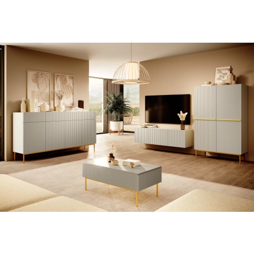 Stolik kawowy Nicole 120 cm - kaszmir / złote nóżki