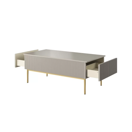 Stolik kawowy Nicole 120 cm - kaszmir / złote nóżki