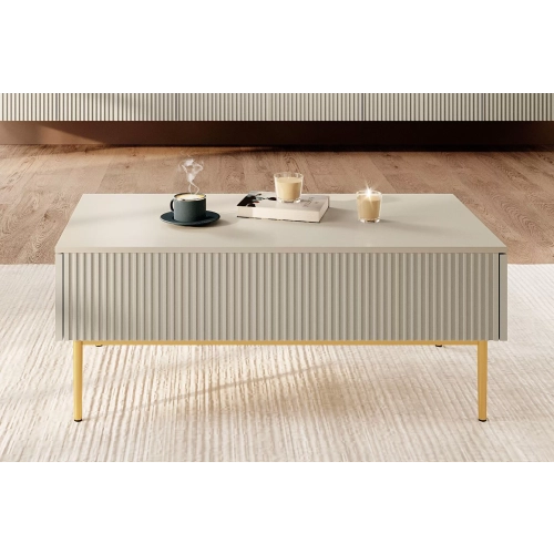 Stolik kawowy Nicole 120 cm - kaszmir / złote nóżki