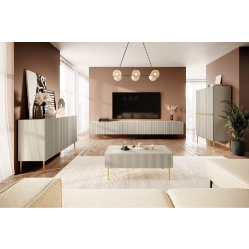 Stolik kawowy Nicole 120 cm - kaszmir / złote nóżki