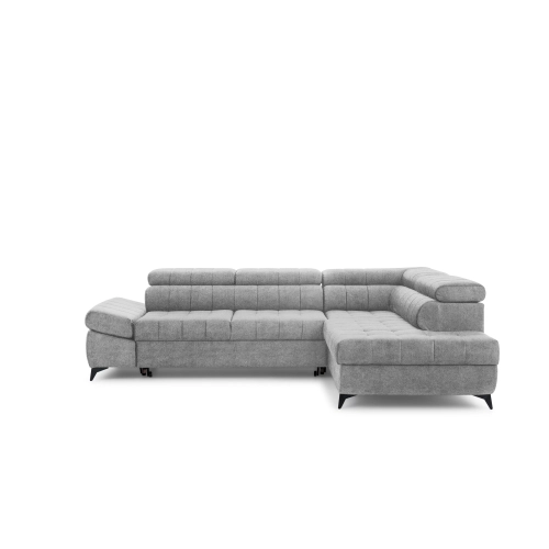 Narożnik prawostronny Valoris L z funkcją spania - szary szenil Perfect Harmony 80