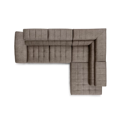 Narożnik prawostronny Valoris L z funkcją spania - beżowy welur hydrofobowy Vogue 4