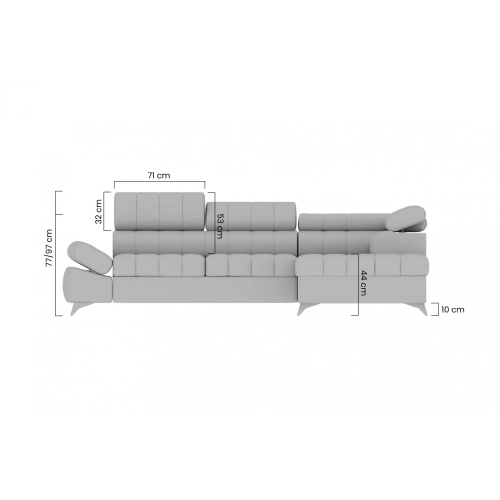 Narożnik prawostronny Valoris L z funkcją spania - beżowy welur hydrofobowy Vogue 4