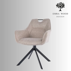 Krzesło Obrotowe KR-143 Kolory Tkanina Kolor Jasno Beżowy