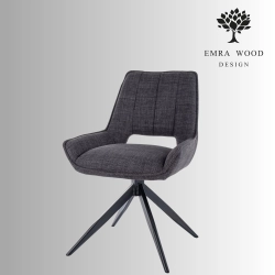 Krzesło Obrotowe KR-144 Kolory Tkanina Kolor Ciemno Szary