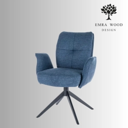 Krzesło Obrotowe KR-145 Kolory Tkanina Kolor Granatowy