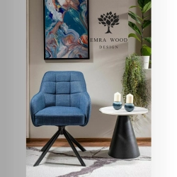 Krzesło Obrotowe KR-147 Kolory Tkanina Kolor Granatowy