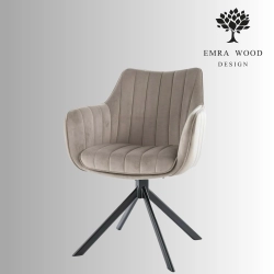 Krzesło Obrotowe KR-152 Kolory Tkanina Kolor Ciemno Beżowy