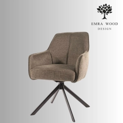Krzesło obrotowe tapicerowane KR-155 oliwkowe z podłokietnikami | Emra Wood