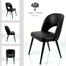 PRODUCENT Krzesło DELUXE KR-5 Eko-skóra Czarna