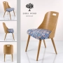 Krzesło Dębowe PREMIUM KR-77 Tkanina Kafelki Portugalskie