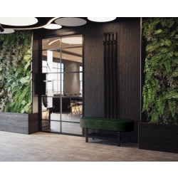 Ławka Do Przedpokoju Z Wieszakiem Metalowa Siedzisko Tapicerowane Stal LMW-10