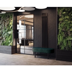 Ławka Do Przedpokoju Z Wieszakiem Metalowa Siedzisko Tapicerowane Stal LMW-10