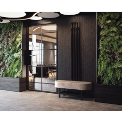 Ławka Do Przedpokoju Z Wieszakiem Metalowa Siedzisko Tapicerowane Stal LMW-10