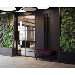 Ławka Do Przedpokoju Z Wieszakiem Metalowa Siedzisko Tapicerowane Stal LMW-10