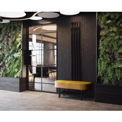 Ławka Do Przedpokoju Z Wieszakiem Metalowa Siedzisko Tapicerowane Stal LMW-10