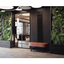 Ławka Do Przedpokoju Z Wieszakiem Metalowa Siedzisko Tapicerowane Stal LMW-10