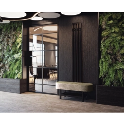 Ławka Do Przedpokoju Z Wieszakiem Metalowa Siedzisko Tapicerowane Stal LMW-10