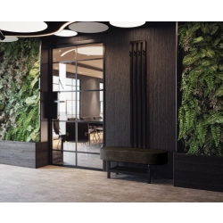 Ławka Do Przedpokoju Z Wieszakiem Metalowa Siedzisko Tapicerowane Stal LMW-10