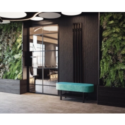 Ławka Do Przedpokoju Z Wieszakiem Metalowa Siedzisko Tapicerowane Stal LMW-10