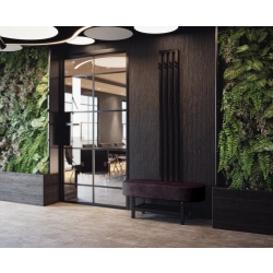 Ławka Do Przedpokoju Z Wieszakiem Metalowa Siedzisko Tapicerowane Stal LMW-10