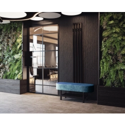 Ławka Do Przedpokoju Z Wieszakiem Metalowa Siedzisko Tapicerowane Stal LMW-10