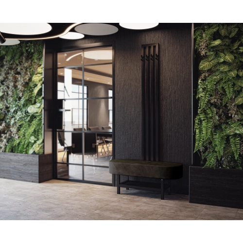 Ławka Do Przedpokoju Z Wieszakiem Metalowa Siedzisko Tapicerowane Stal LMW-10