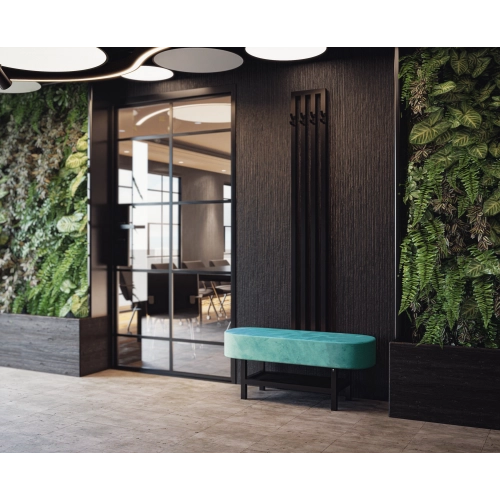 Ławka Do Przedpokoju Z Wieszakiem Metalowa Siedzisko Tapicerowane Stal LMW-10