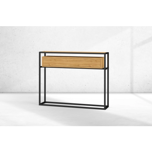 KONSOLA Z SZUFLADĄ DREWNO LITE DĄB OLCHA SKD-337