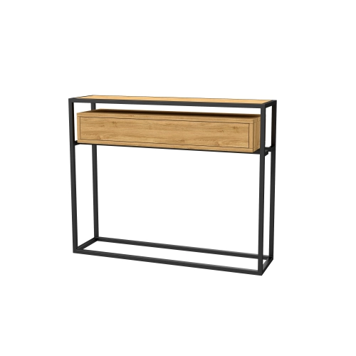 KONSOLA Z SZUFLADĄ DREWNO LITE DĄB OLCHA SKD-337