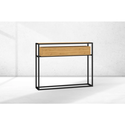 KONSOLA Z SZUFLADĄ DREWNO LITE DĄB OLCHA SKD-337