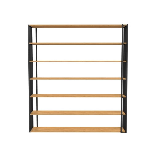 REGAŁ NA KSIĄŻKI METALOWY DREWNO LITE DĄB JESION OLCHA  RNK-193