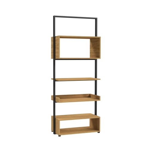 REGAŁ NA KSIĄŻKI METALOWE DREWNO LITE DĄB JESION OLCHA RNK-125