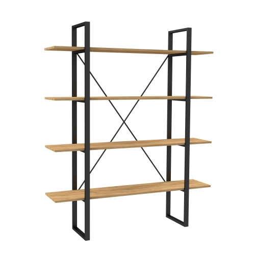 REGAŁ NA KSIĄŻKI METALOWY DREWNO LITE DĄB JESION OLCHA RNK-10