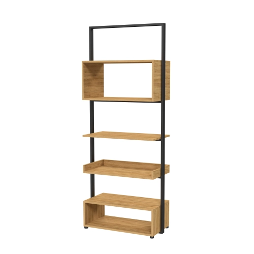 REGAŁ NA KSIĄŻKI METALOWE DREWNO LITE DĄB JESION OLCHA RNK-125