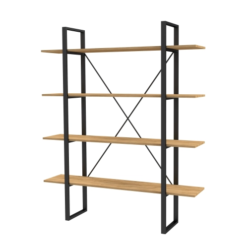 REGAŁ NA KSIĄŻKI METALOWY DREWNO LITE DĄB JESION OLCHA RNK-10