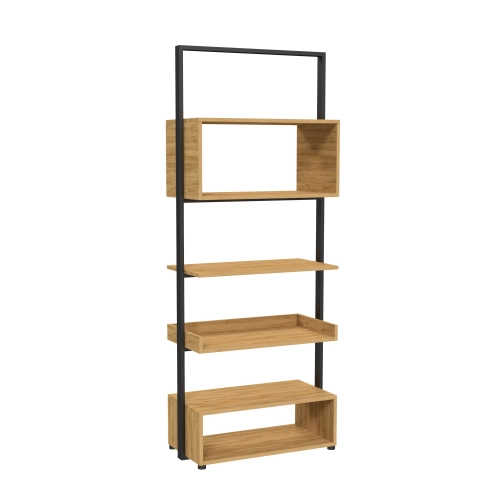 REGAŁ NA KSIĄŻKI METALOWE DREWNO LITE DĄB JESION OLCHA RNK-125