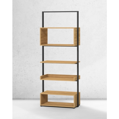 REGAŁ NA KSIĄŻKI METALOWE DREWNO LITE DĄB JESION OLCHA RNK-125