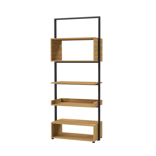 REGAŁ NA KSIĄŻKI METALOWE DREWNO LITE DĄB JESION OLCHA RNK-125