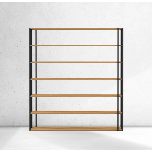 REGAŁ NA KSIĄŻKI METALOWY DREWNO LITE DĄB JESION OLCHA  RNK-193