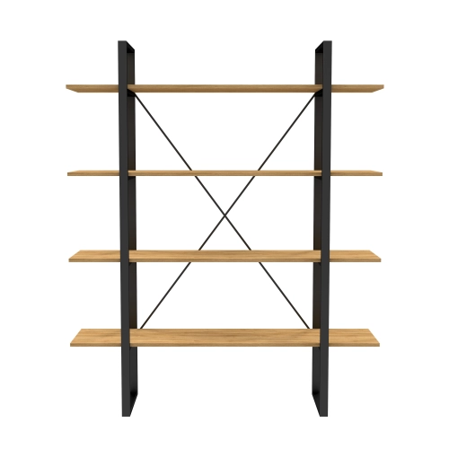 REGAŁ NA KSIĄŻKI METALOWY DREWNO LITE DĄB JESION OLCHA RNK-10