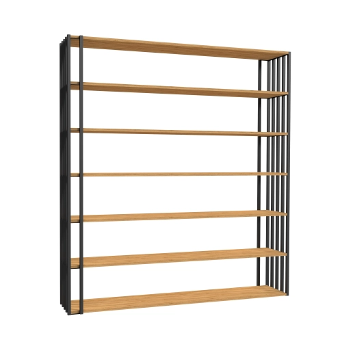 REGAŁ NA KSIĄŻKI METALOWY DREWNO LITE DĄB JESION OLCHA  RNK-193