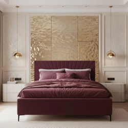 ŁÓŻKO TAPICEROWANE NA NÓŻKACH Z POJEMNIKIEM NA POŚCIEL SENsun 160x200