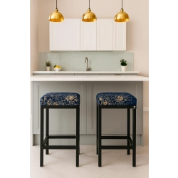 Hoker Tapicerowany Welur Ornament Vintage Granat HP-1