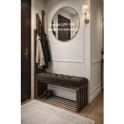 Ławka Szafka Pufa Pikowane Siedzisko Czarny Wieszak LPP-109 Rozmiary od 50 cm do 200 cm