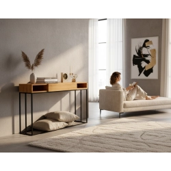 KONSOLA Z SZUFLADĄ DREWNO LITE DĄB OLCHA SKD-281