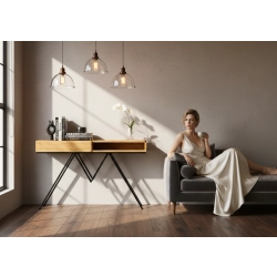 KONSOLA Z SZUFLADĄ DREWNO LITE DĄB OLCHA SKD-290